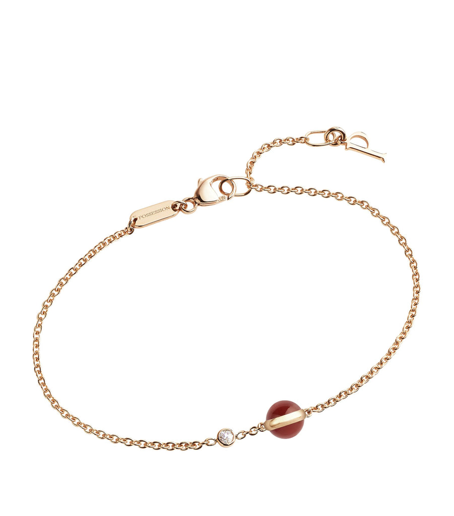 Rose Gold, Diamond and Carnelian Possession Bracelet