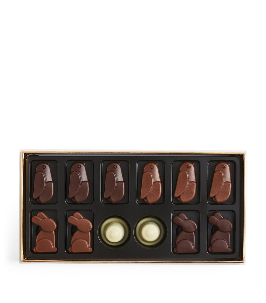 Milk, White and Dark 12-Piece Plumier Chocolate Animals Selection Box (75g)