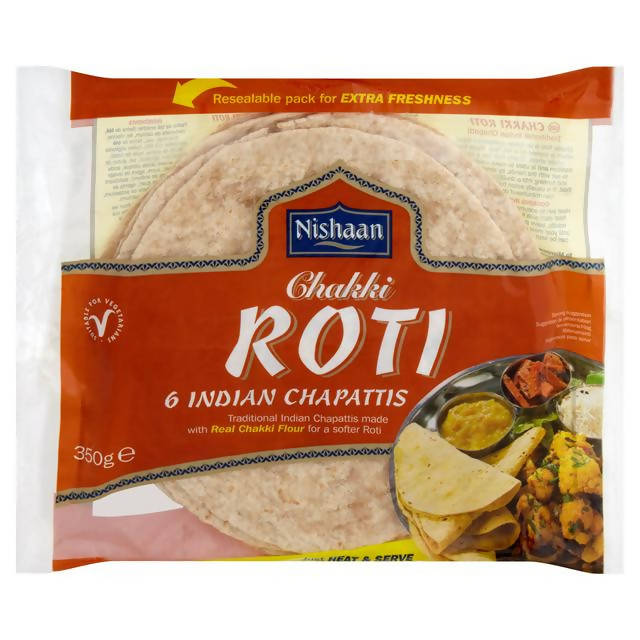 Nishaan Chakki Roti Indian Chapattis x6 350g Asian Sainsburys   