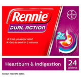 Rennie Dual Action Heartburn & Indigestion Chewable Tablets 24 - McGrocer