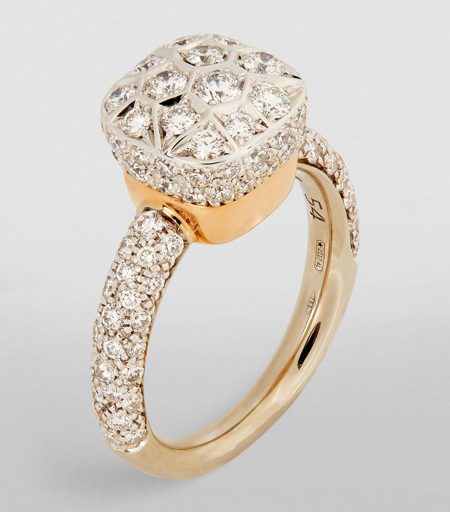 Mixed Gold and Diamond Nudo Solitaire Ring