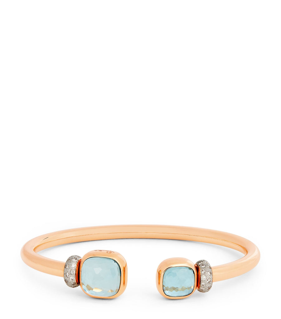 Rose Gold, Topaz and Diamond Nudo Bangle