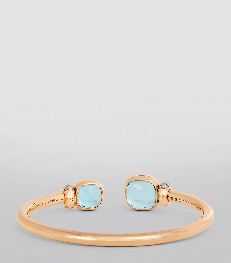 Rose Gold, Topaz and Diamond Nudo Bangle