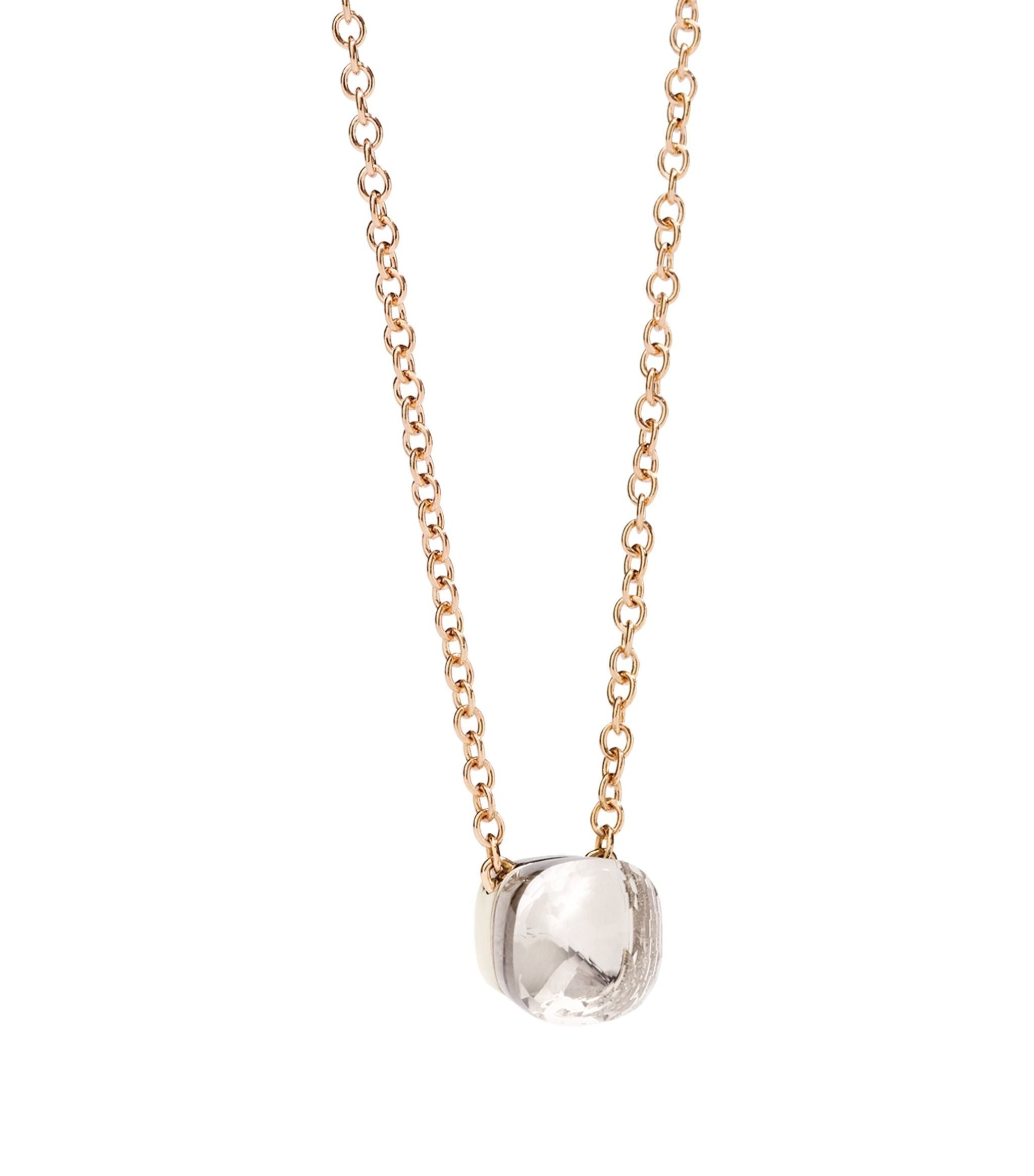 Rose Gold, White Gold and White Topaz Pendant Necklace GOODS Harrods   