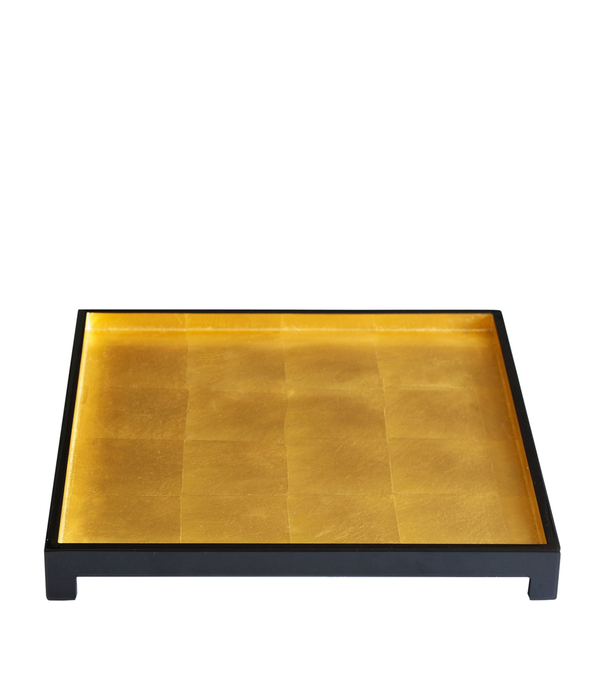 Square Gold Leaf The London Tray (40cm x 36cm) GOODS Harrods   