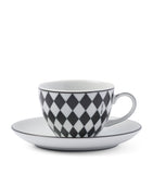 Chequerboard Coffee Cup and Saucer (Set of 4) GOODS Harrods   