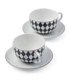 Chequerboard Teacup and Saucer (Set of 2) GOODS Harrods   