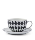 Chequerboard Teacup and Saucer (Set of 2) GOODS Harrods   