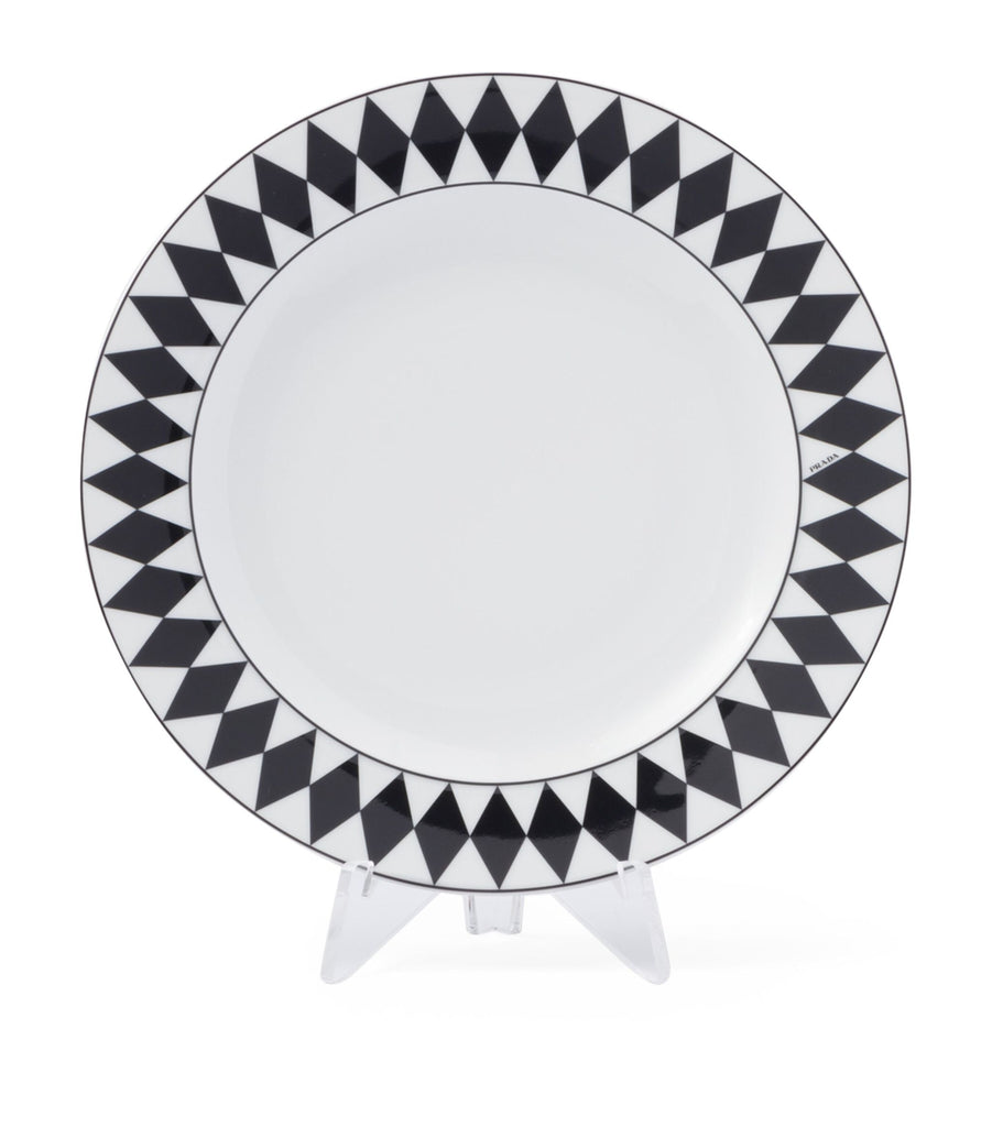 Set of 2 Chequerboard Dinner Plates (25cm)