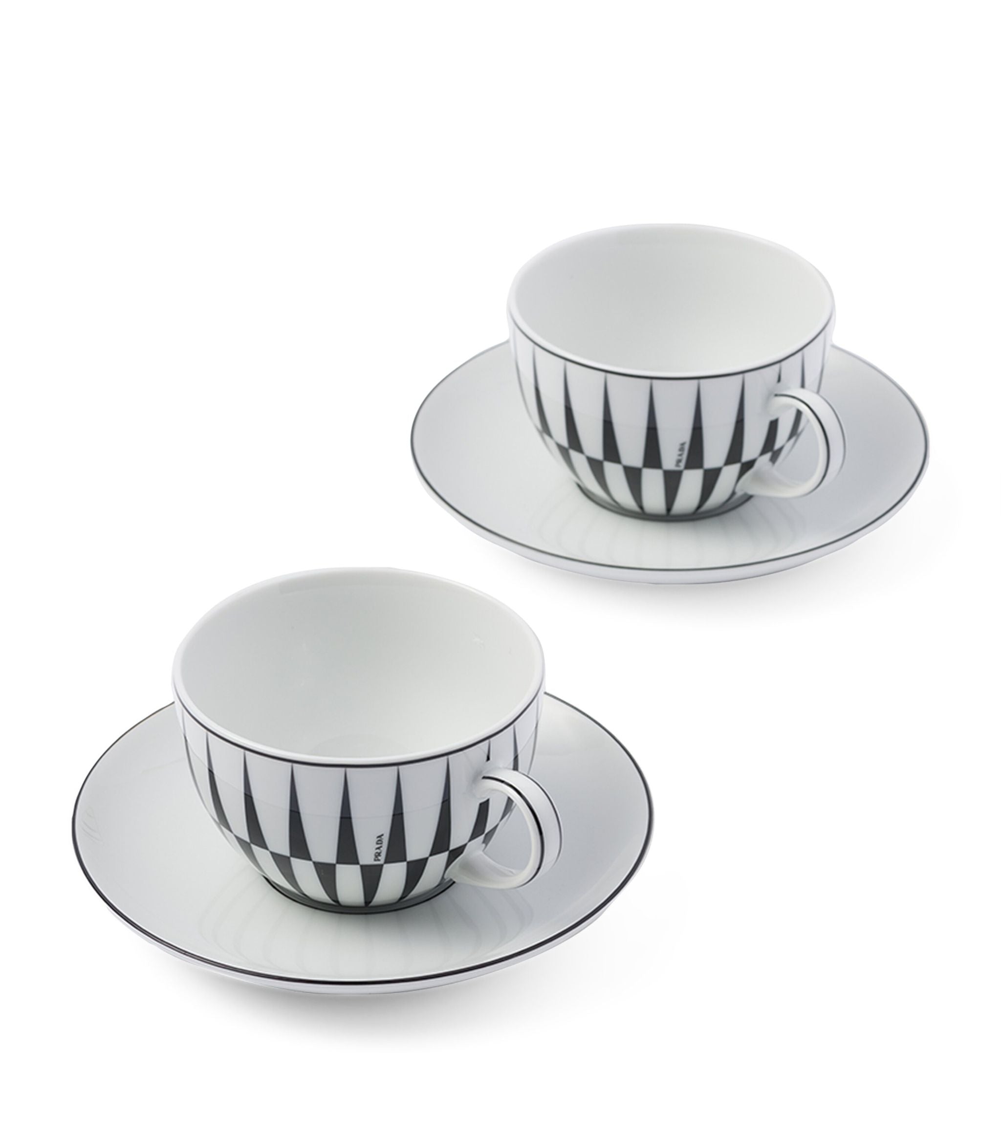 Stripes Cappuccino Cup and Saucer (Set of 2) GOODS Harrods   