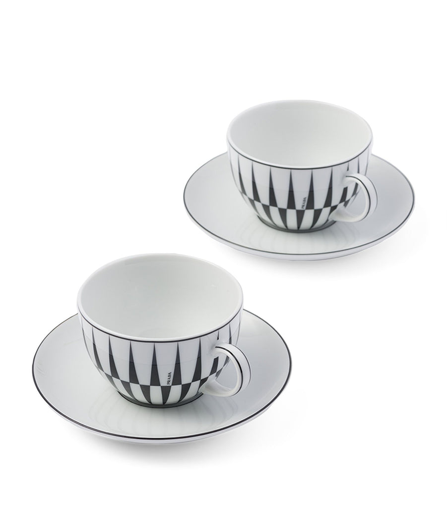 Stripes Cappuccino Cup and Saucer (Set of 2)