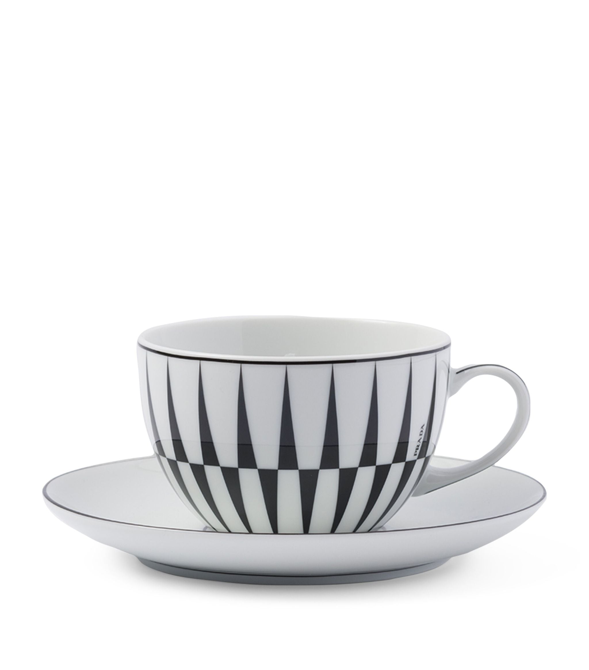 Stripes Cappuccino Cup and Saucer (Set of 2) GOODS Harrods   