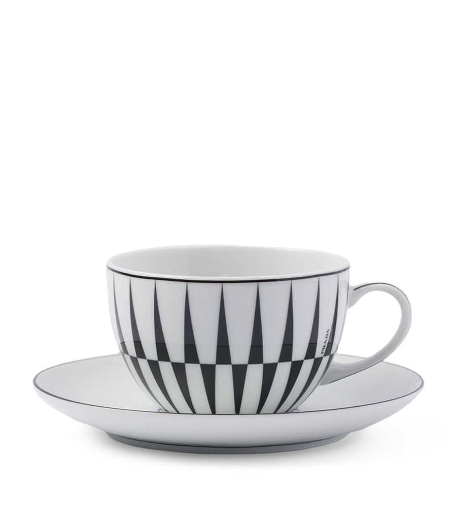 Stripes Cappuccino Cup and Saucer (Set of 2)