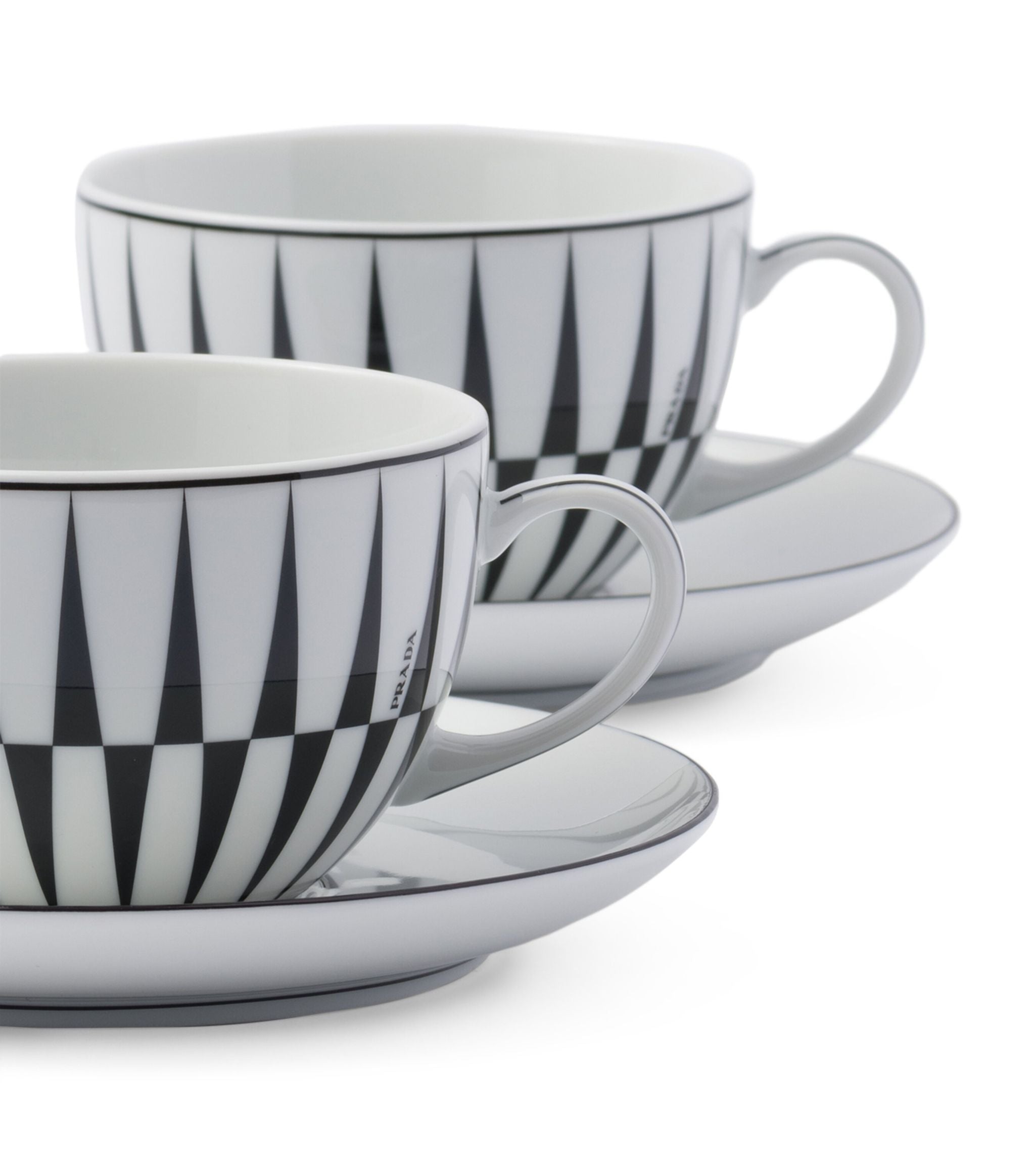 Stripes Cappuccino Cup and Saucer (Set of 2) GOODS Harrods   