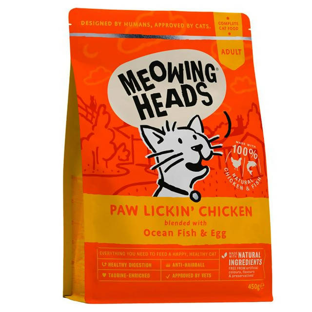 Meowing Heads Paw Lickin' Chicken Complete Cat Food Adult 450g