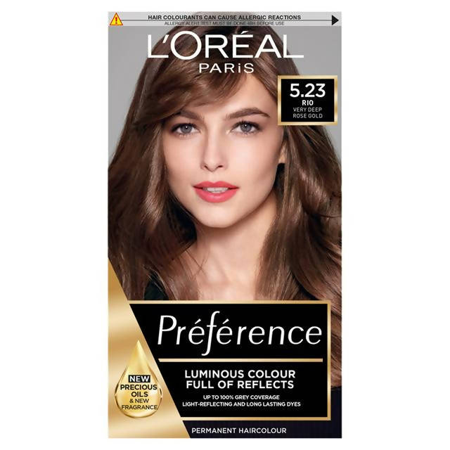 L'Oreal Paris Preference Permanent Hair Dye Rio Vey Deep Rose Gold Brown 5.23