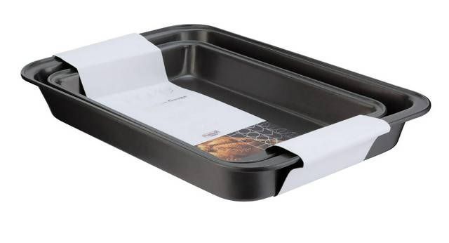 Sainsbury's Home Medium Gauge 2Pcs Roaster Set (28cm & 33Cm) bakeware Sainsburys   