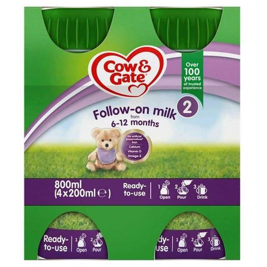 Cow & Gate 2 Follow On Baby Milk Formula Multipack 4x200ml baby milk & drinks Sainsburys   