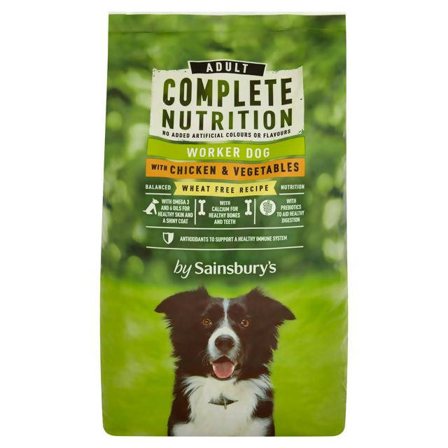 Sainsbury's Complete Nutrition Adult Worker Dog Food with Chicken & Vegetables 15kg All bigger packs Sainsburys   