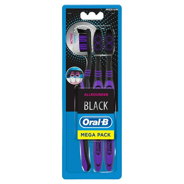 Oral-B Allrounder Black Manual Toothbrush x3 Toothbrushes Sainsburys   