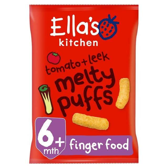 Ella's Kitchen Organic Tomato and Leek Melty Puffs Baby Snack 6+ Months 20g snacks & rusks Boots   