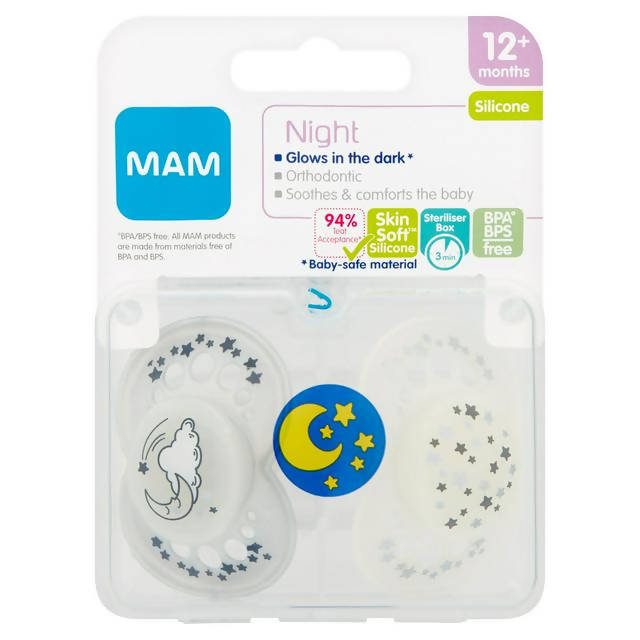 Mam Night Soother with Steriliser & Travel Box, 12+ Months x2