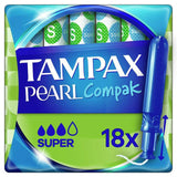 Tampax Pearl Compak Super Tampons Applicator x18 - McGrocer