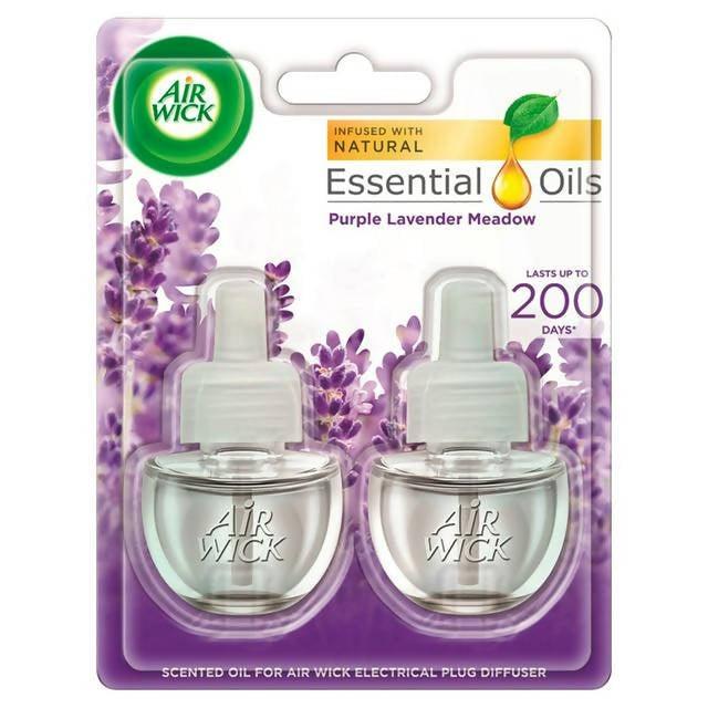 Air Wick Plug In Essential Oils Purple Lavender Meadow 2x19ml Aircare Sainsburys   