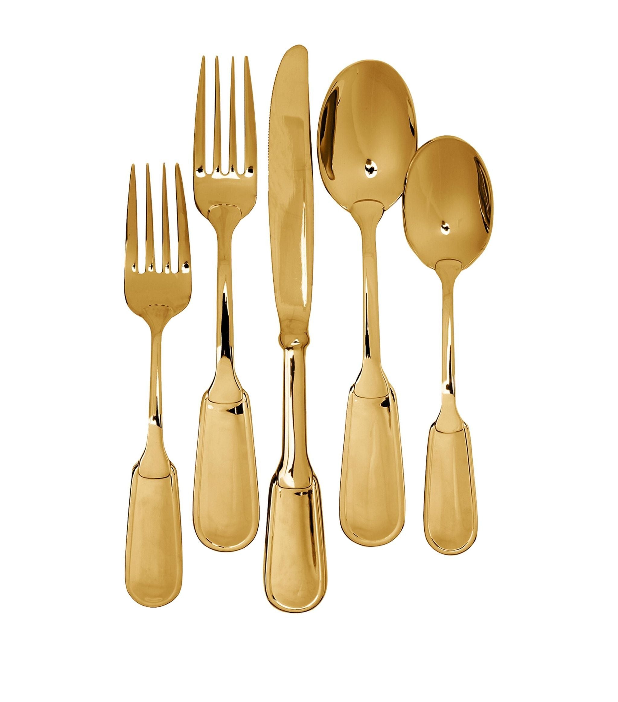 Gold-Plated Wentworth 5-Piece Cutlery Set GOODS Harrods   