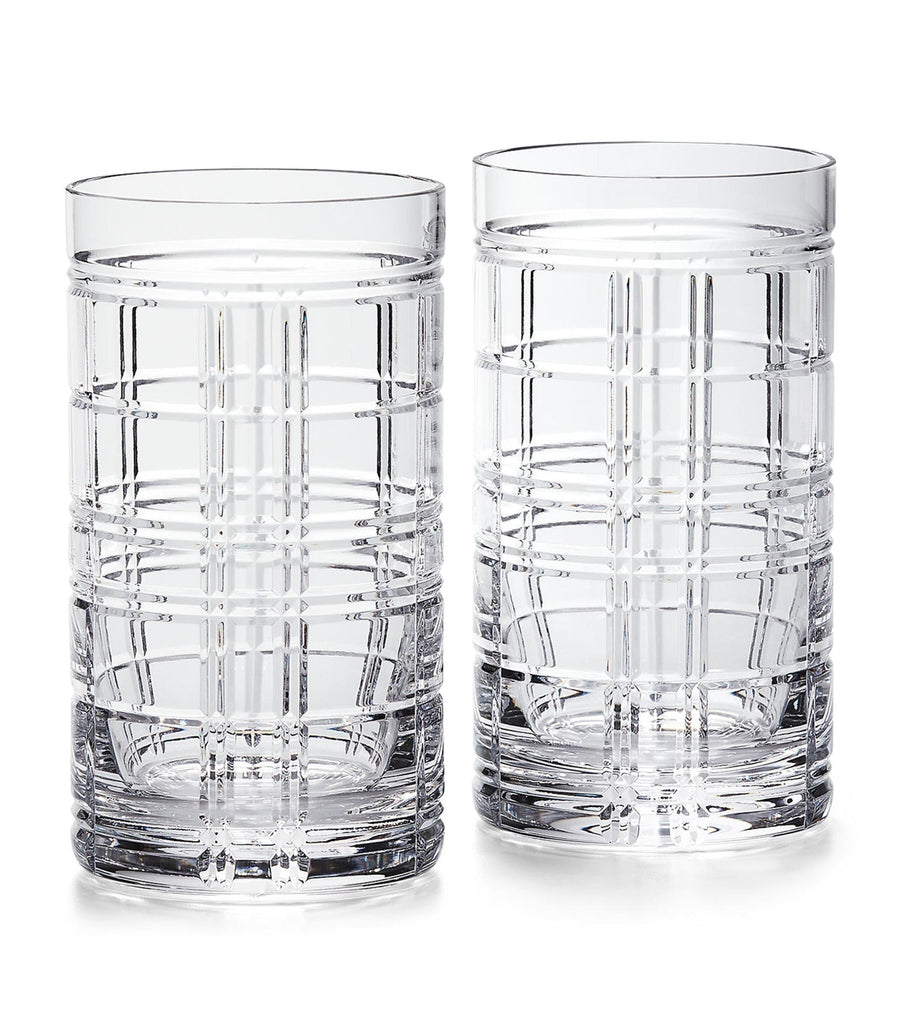 Hudson Plaid Highball Glasses (Set of 2)