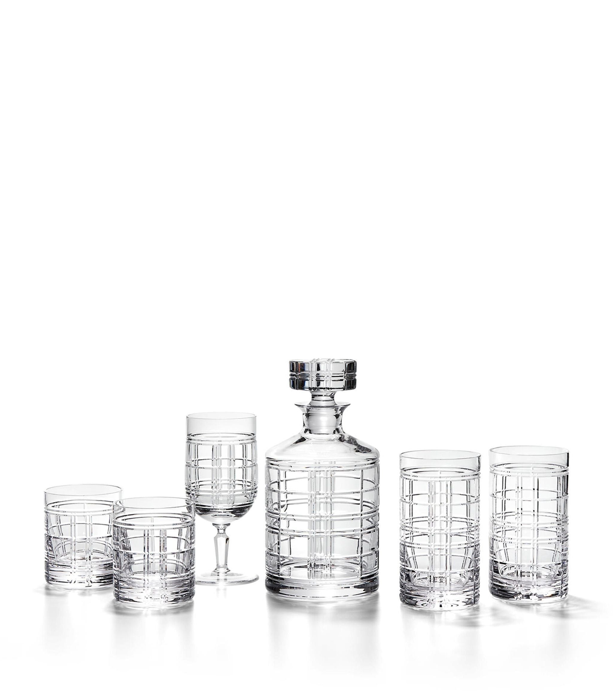 Hudson Plaid Highball Glasses (Set of 2) GOODS Harrods   