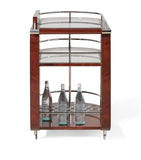 Mahogany, Glass and Stainless Steel Duke Bar Cart GOODS Harrods   