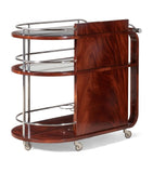 Mahogany, Glass and Stainless Steel Duke Bar Cart GOODS Harrods   