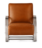 Stainless Steel and Leather Hudson Street Lounge Chair GOODS Harrods   