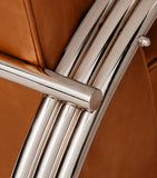 Stainless Steel and Leather Hudson Street Lounge Chair GOODS Harrods   