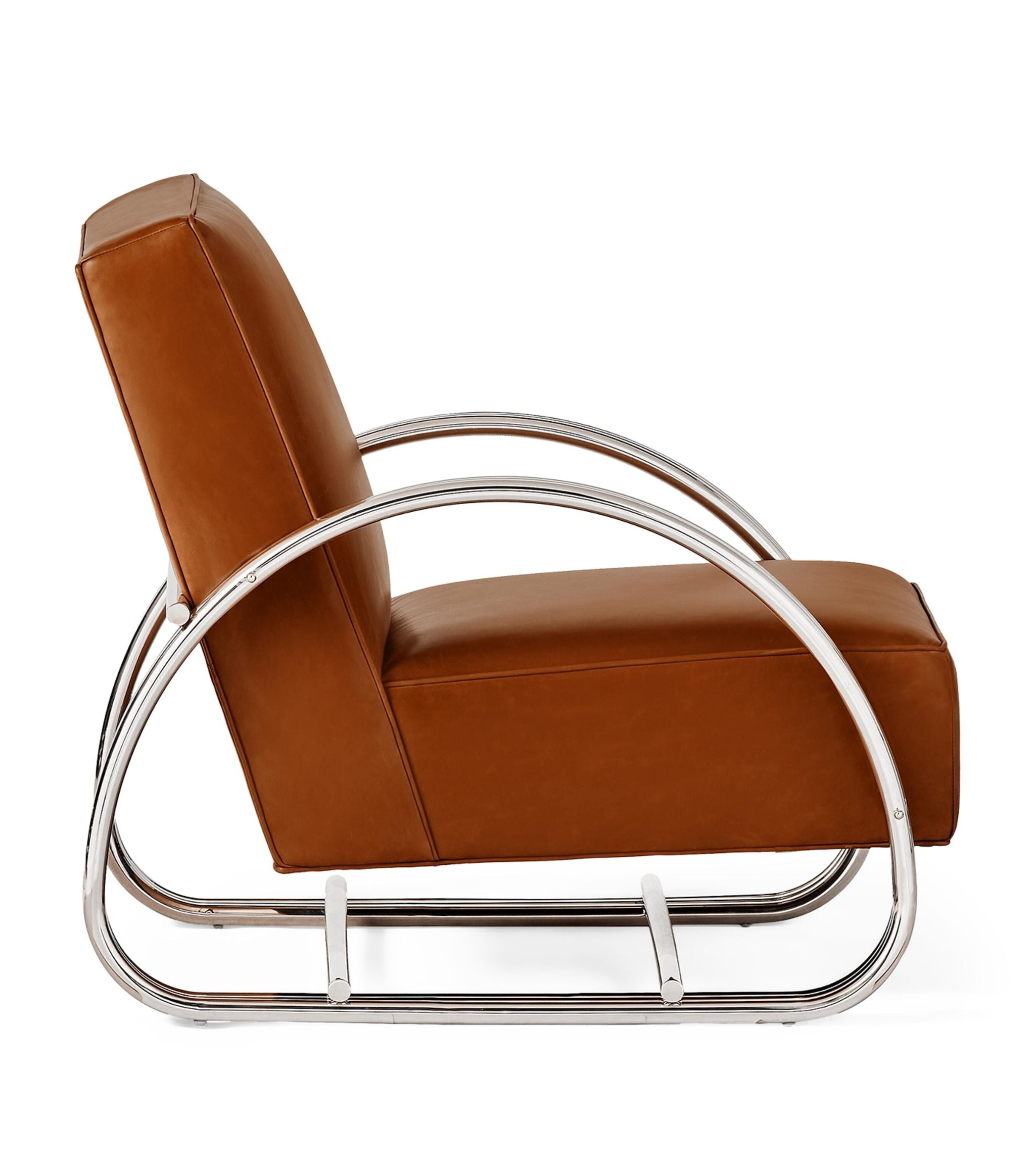 Stainless Steel and Leather Hudson Street Lounge Chair GOODS Harrods   