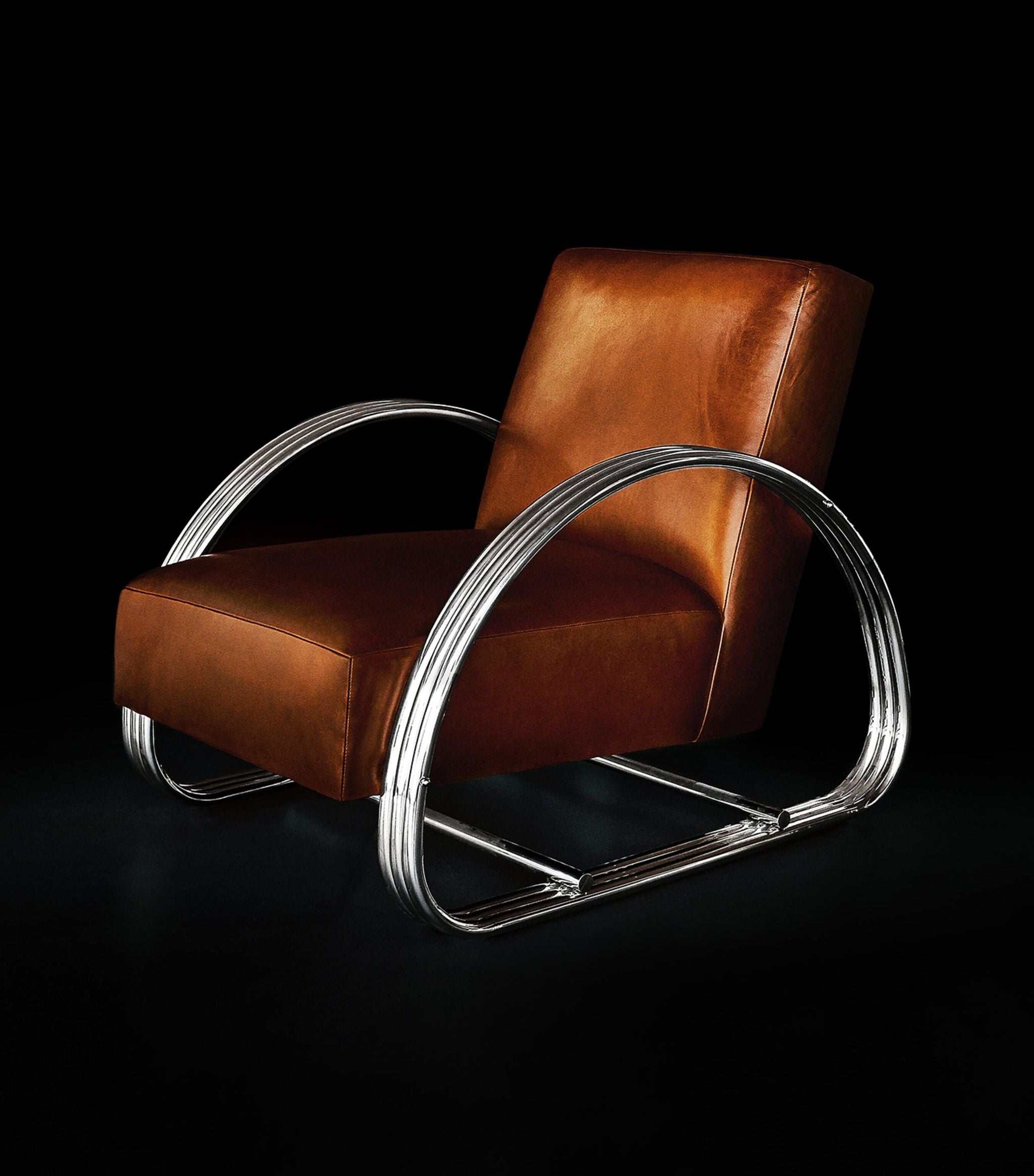 Stainless Steel and Leather Hudson Street Lounge Chair GOODS Harrods   