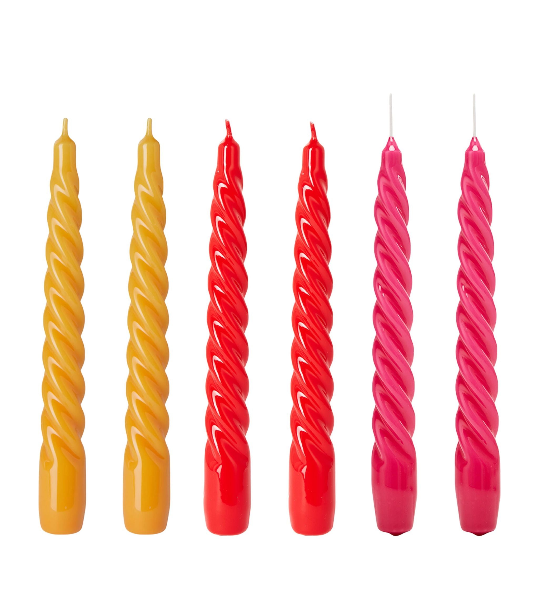 Lacquered Twist Candles (Set of 6) GOODS Harrods   