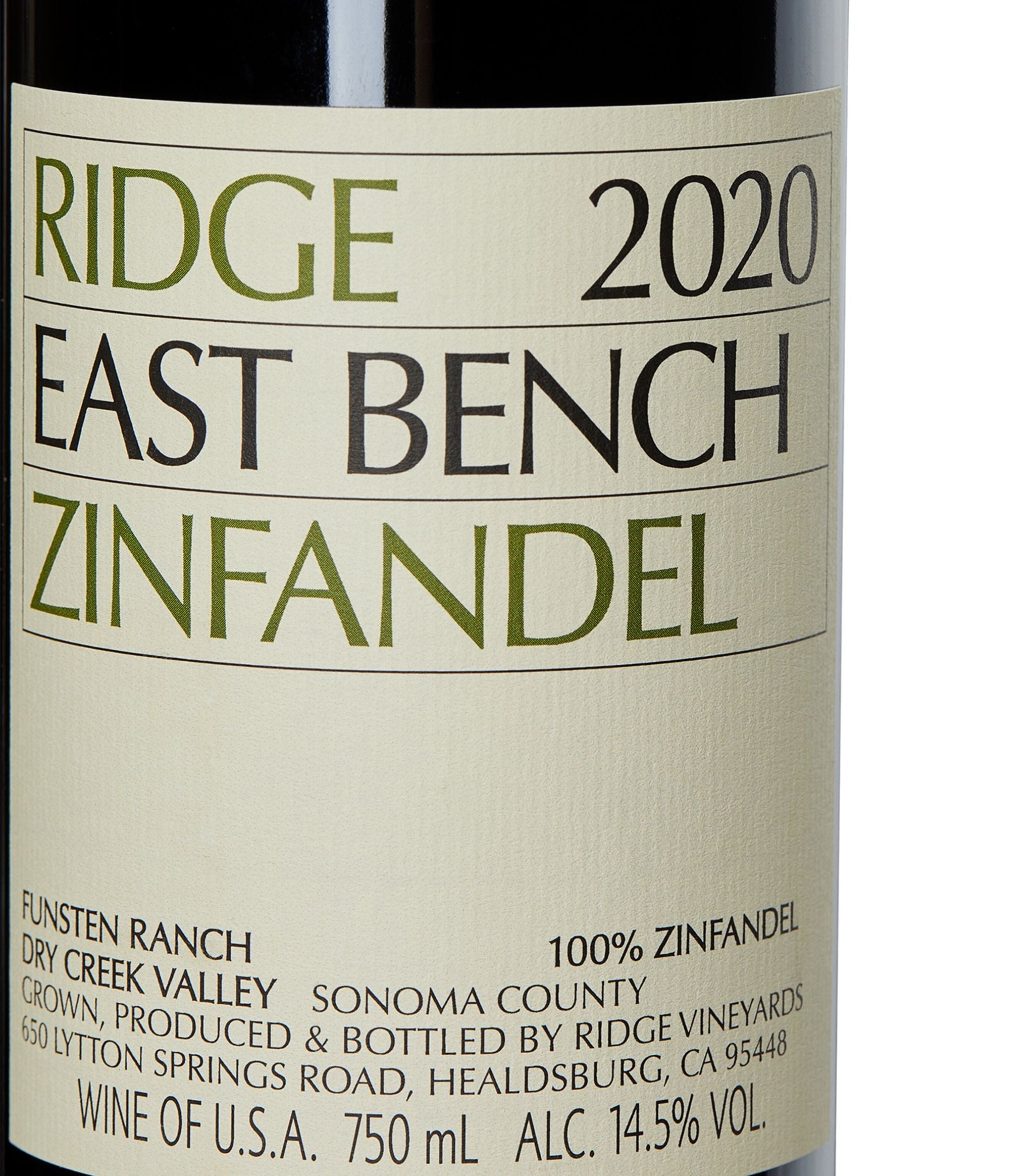 East Bench Zinfandel 2020 (75cl) – Sonoma, California GOODS Harrods   