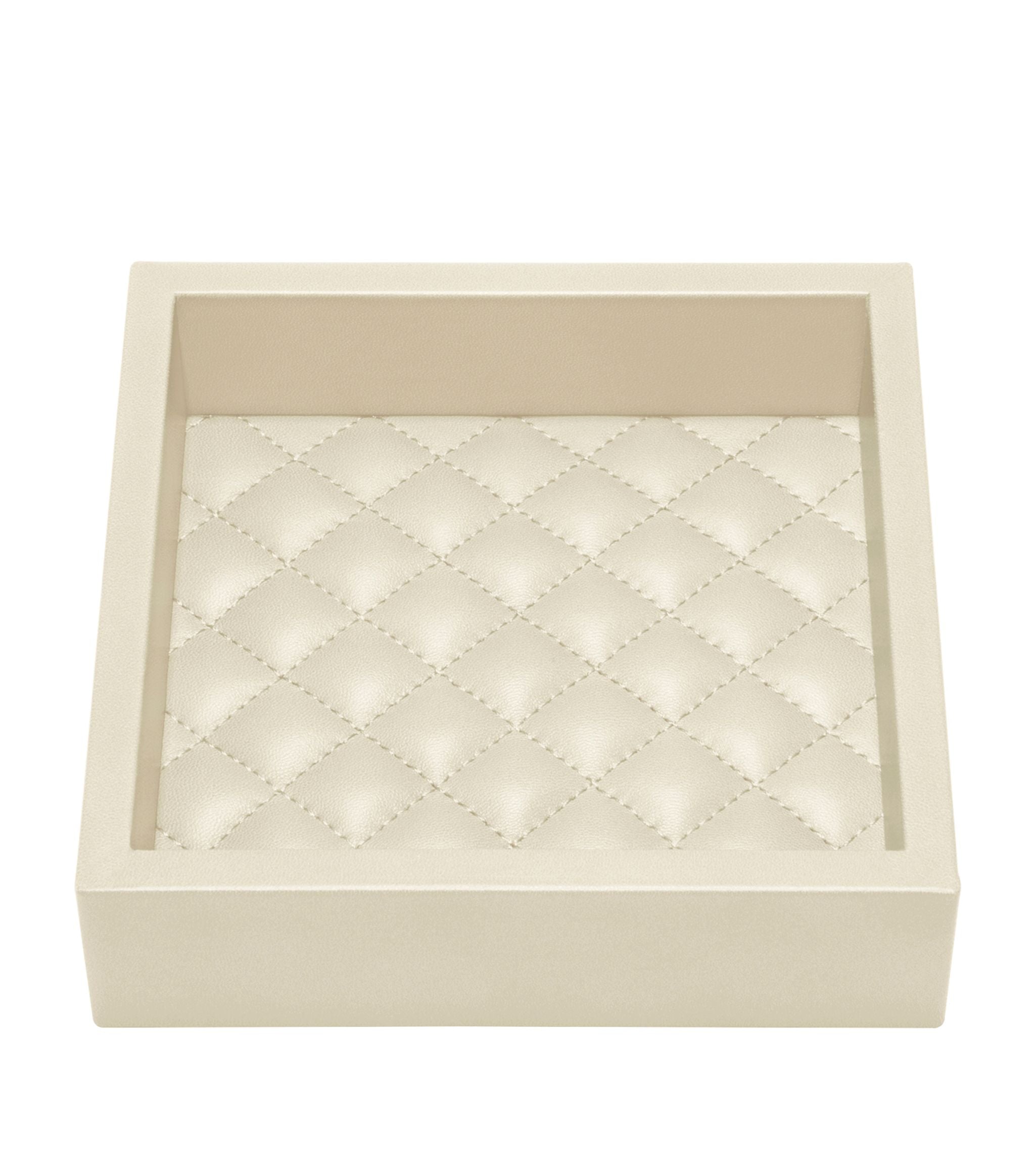 Leather Small Quilted Tray (15cm x 15cm) GOODS Harrods   