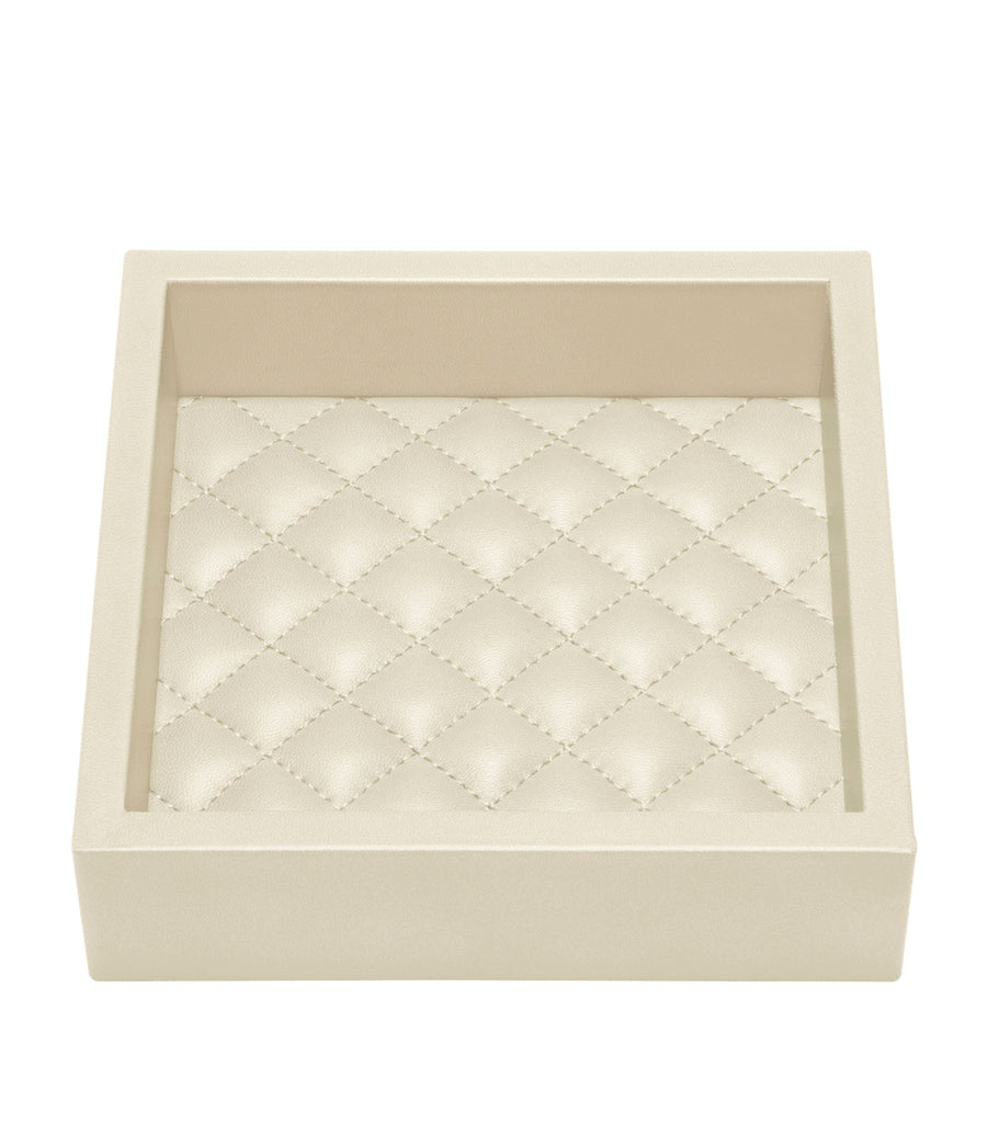 Leather Small Quilted Tray (15cm x 15cm)