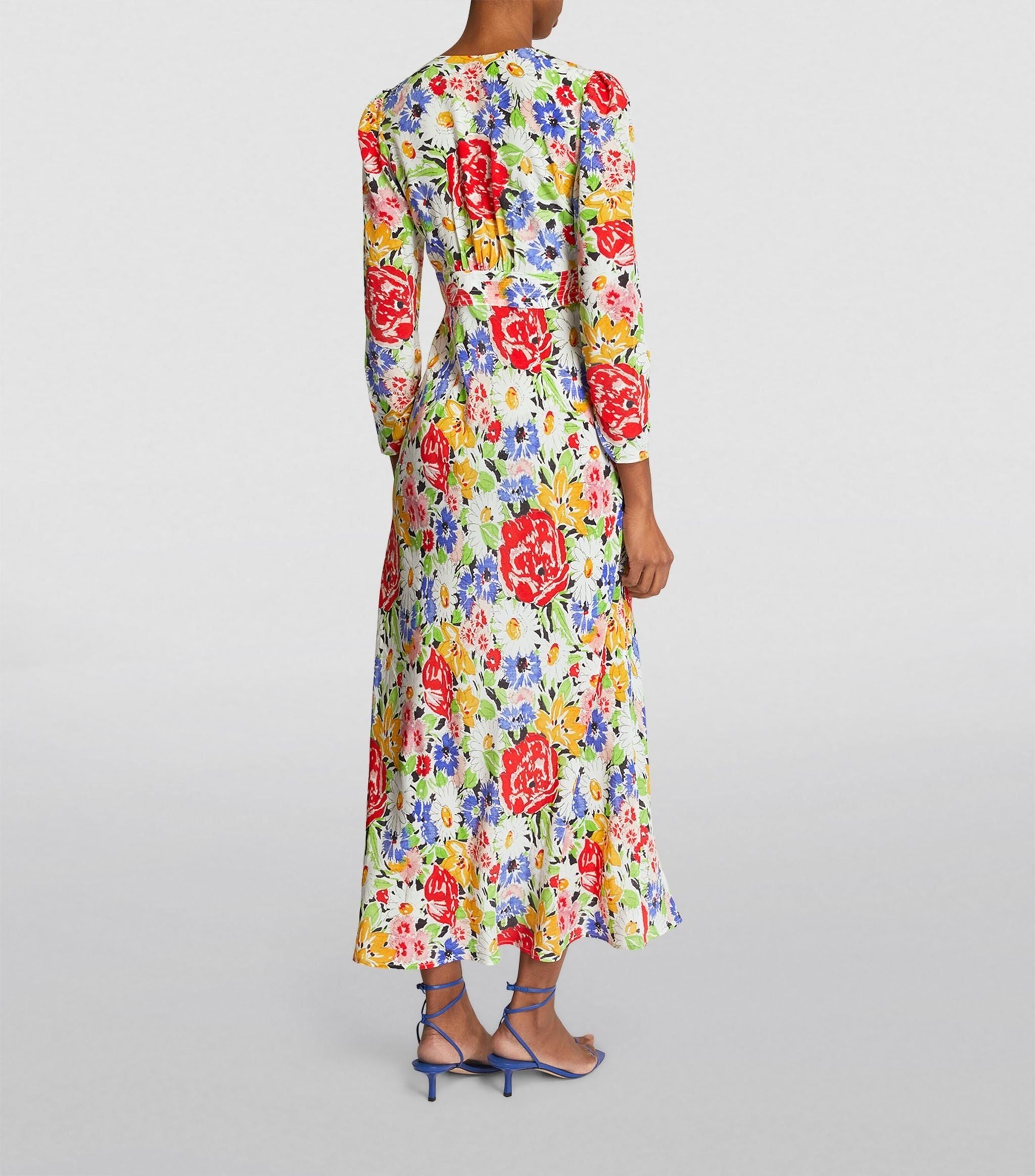 Floral-Print Selma Midi Dress GOODS Harrods   