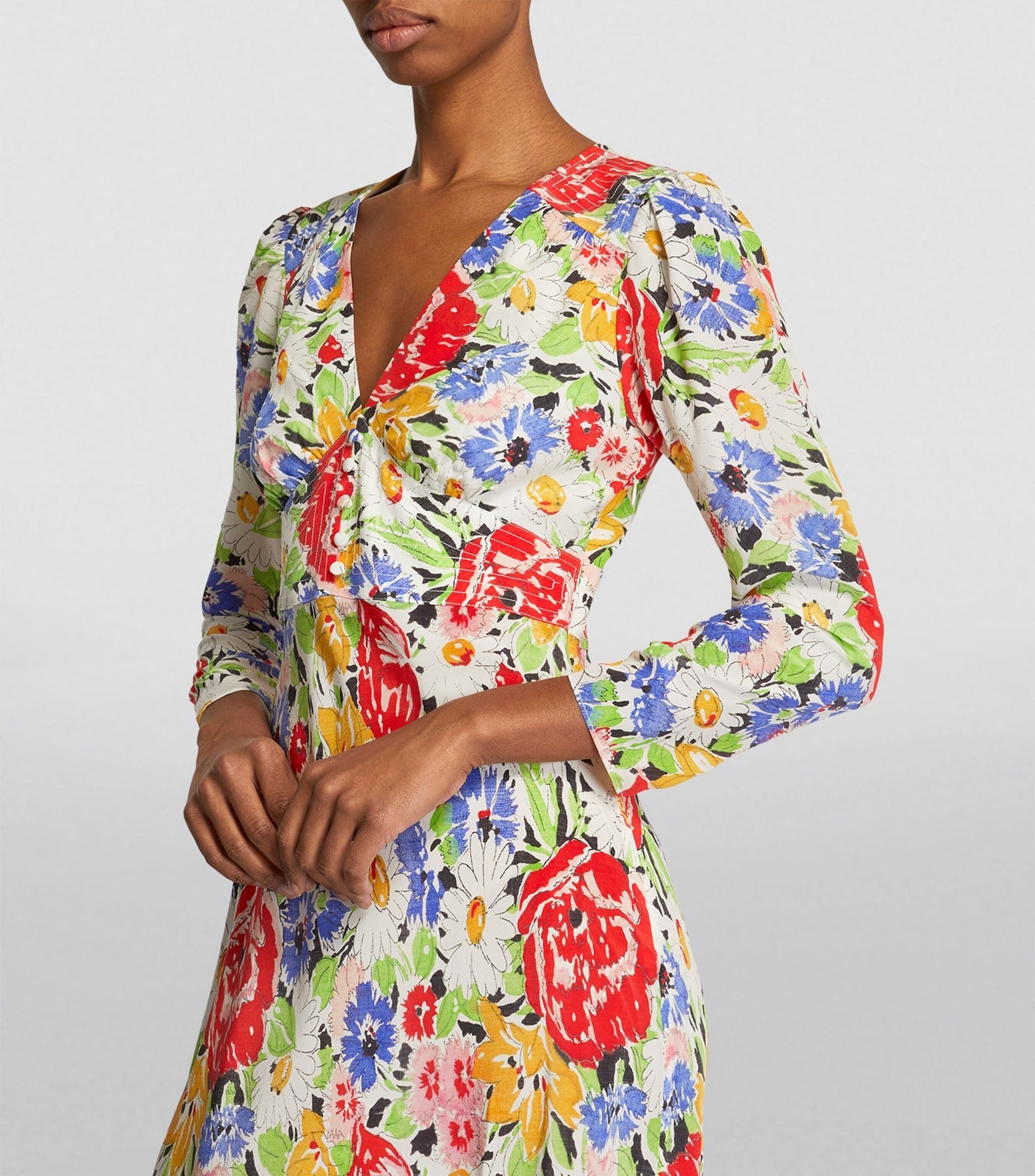 Floral-Print Selma Midi Dress GOODS Harrods   