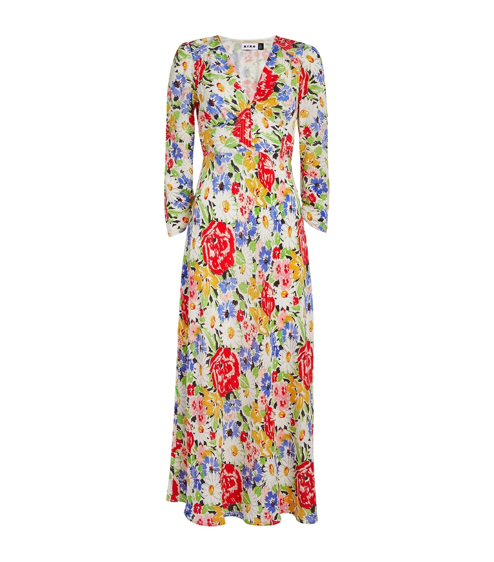 Floral-Print Selma Midi Dress GOODS Harrods   