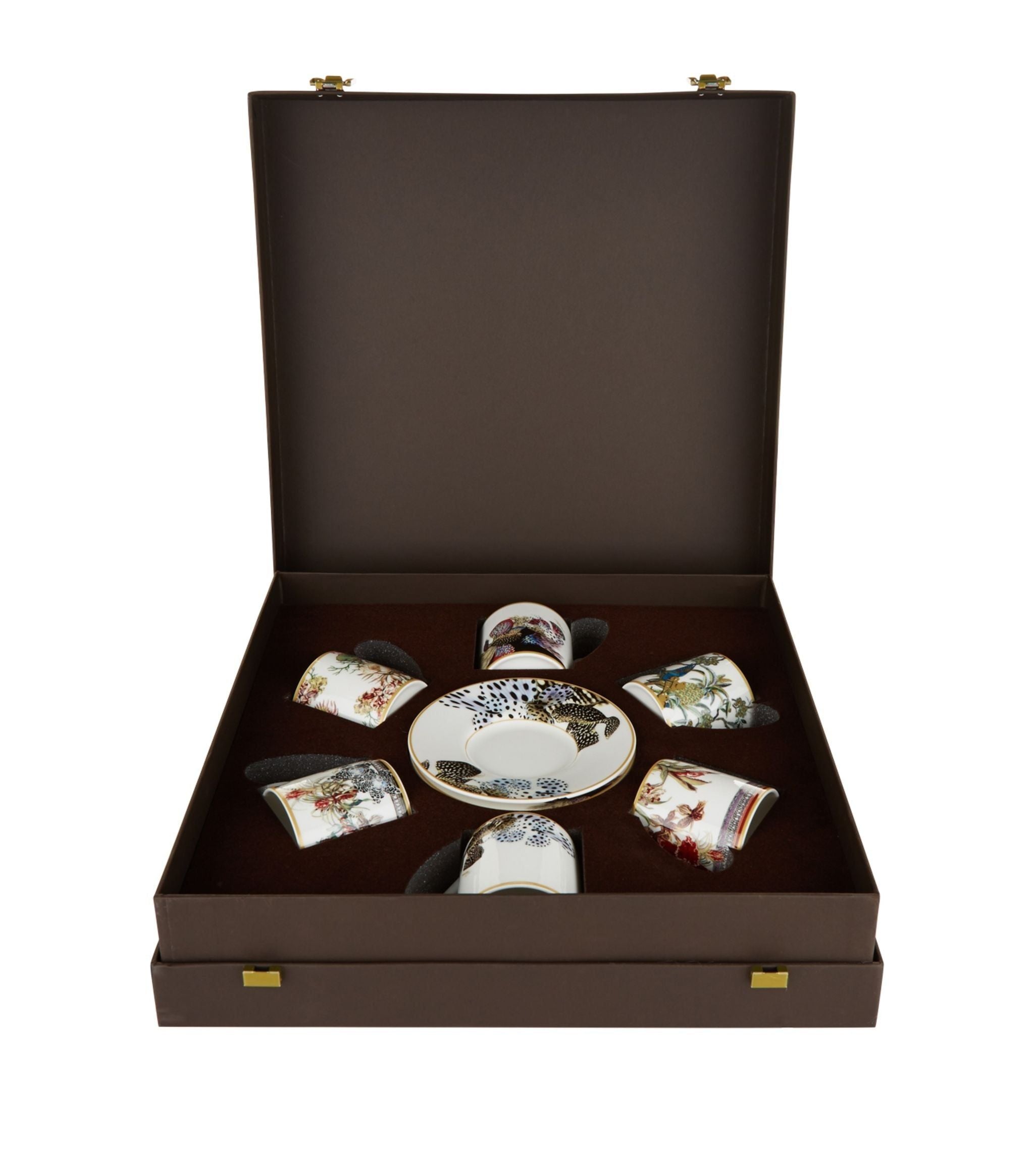 Flower Print Teacup And Saucers (Set of 6) GOODS Harrods   