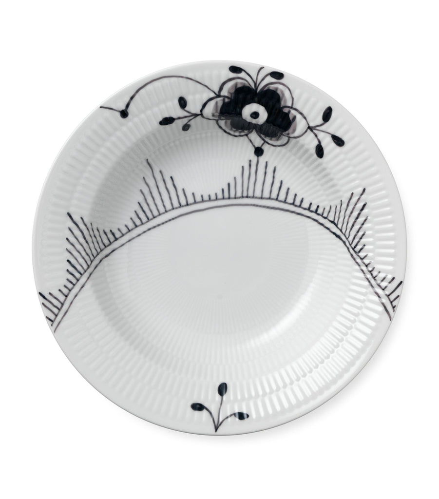 Black Fluted Mega Deep Plate (21cm)