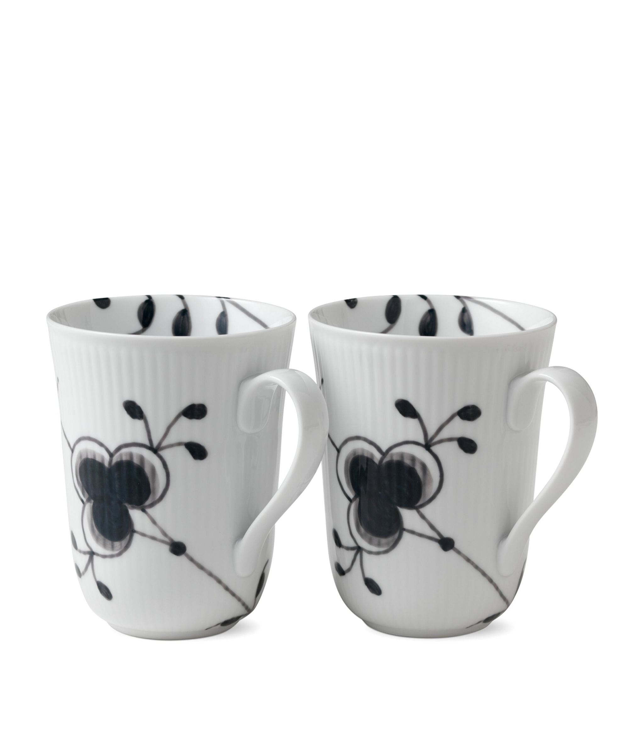 Black Fluted Mega Mug (Set of 2) GOODS Harrods   