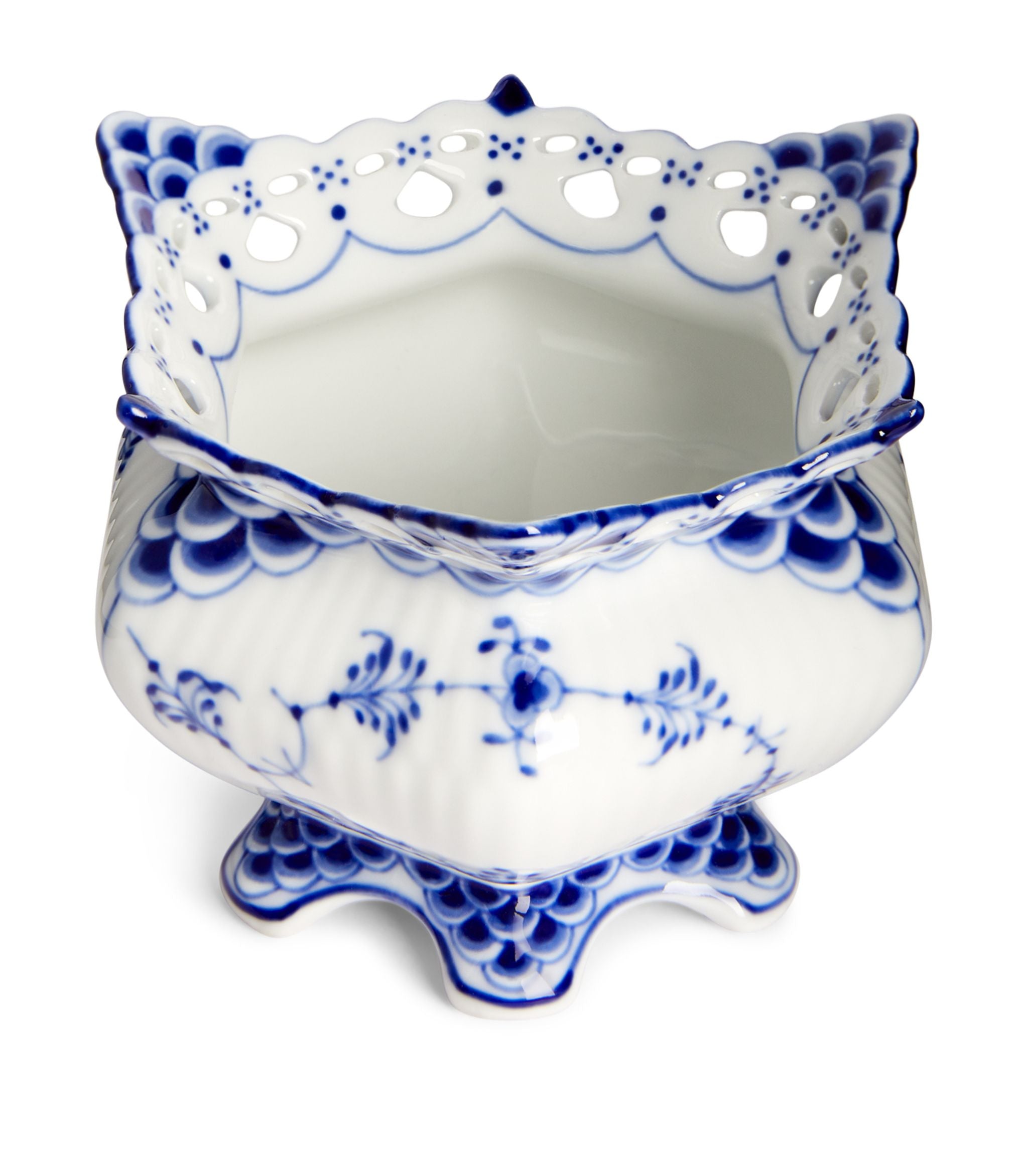 BLUE FLUTED FL SUGAR BOWL 14CL GOODS Harrods   