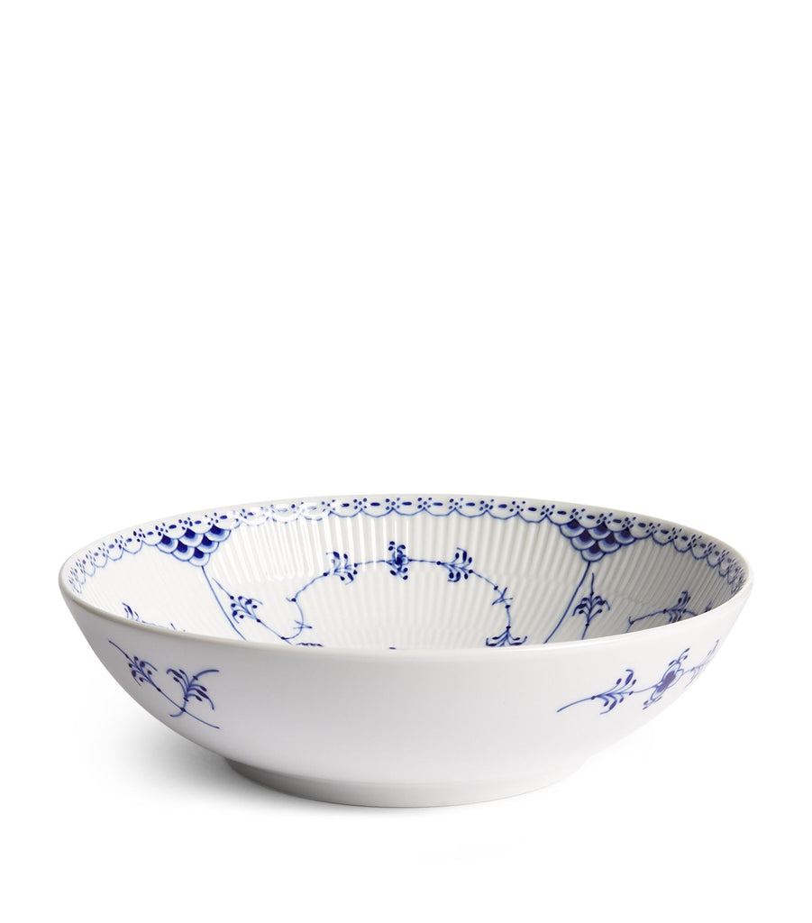 Blue Fluted Half Lace Bowl (21cm)