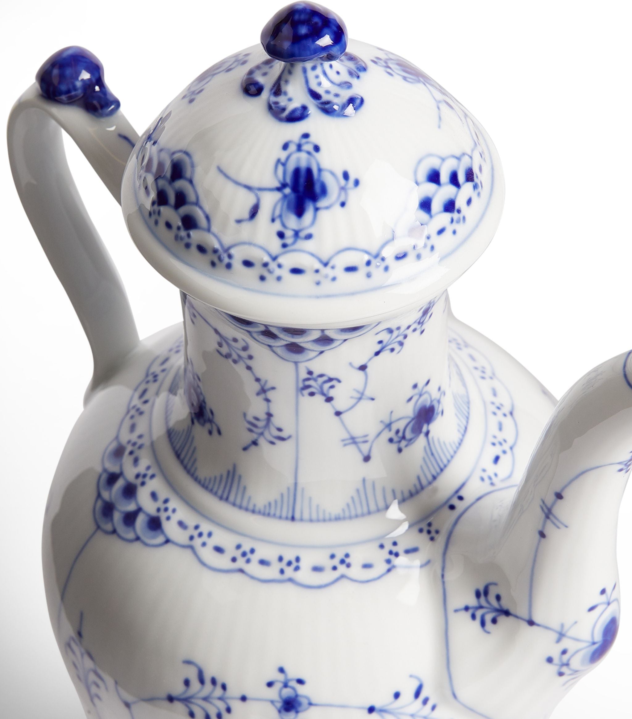 Blue Fluted Half Lace Coffee Pot GOODS Harrods   